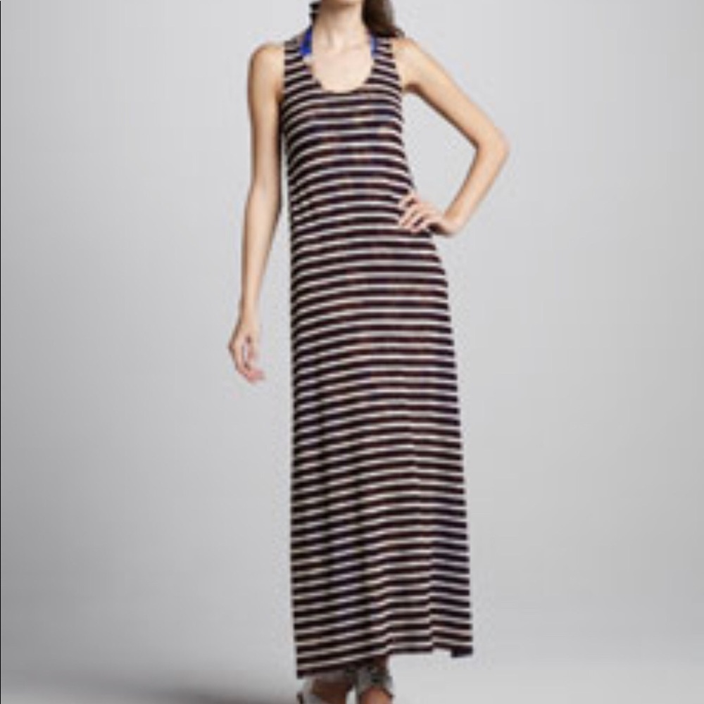 Striped Maxi Dress - Black and White